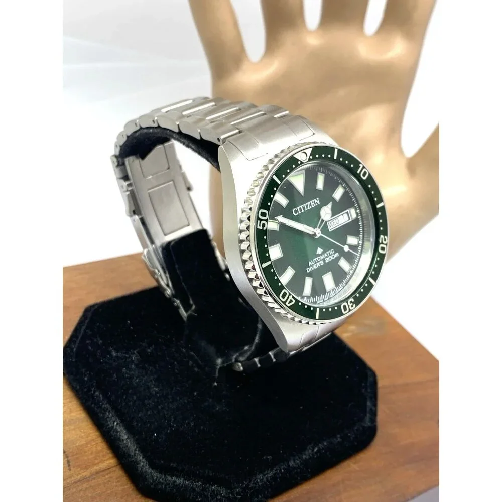 Citizen Men's Watch NY0121-50X Promaster Automatic Diver Green Dial Steel 41mm